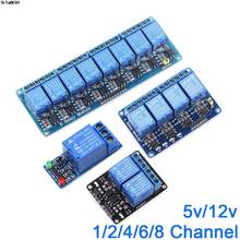 Релейный модуль для arduino, 5 В, 12 В, 1, 2, 4, 6, 8 каналов, с оптроном, релейный выход 2024 - купить недорого