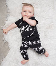 2021 Summer New baby boy clothes baby Romper Cotton short-sleeved letter T shirt+pants newborn  s baby girl clothing 2024 - buy cheap