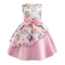 KEAIYOUHUO 2021 Kids Costume For Girls Princess Flower Print Birthday Party Wedding Baby Dresses Children Clothing 2-9 Year Old 2024 - buy cheap
