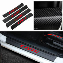 Car Styling 4pcs Carbon Fiber Vinyl Door Sill Guard Sticker For Honda Civic 2016 2017 Anti-kick Anti-Scratch Sticker Accessories 2024 - buy cheap