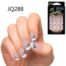 24 pcs in 1 Box With Nail Glue Tape Press On False Nail Art Tips Full Cover Fake Nail Tip 10 Sizes 2024 - buy cheap