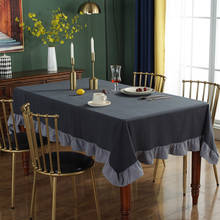 Toalha de mesa decorativa em algodão estilo europeu, toalha retangular de mesa em tecido de lótus colorida para casa ou hotel 2024 - compre barato