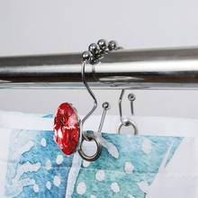 12pcs 30mm Shower curtain Bling Double hooks Rings Acrylic Decorative Rhinestones Glass Crystal Rolling Bathroom Bath 2022 - купить недорого