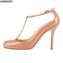 ASHIOFU Handmade Hot Sale Ladies High Heel Pumps T-strap Party Prom Dress Shoes Evening Club Fashion Pumps Court Shoes KL016 2024 - buy cheap