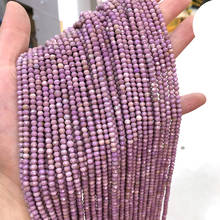 Граненые бусины из натурального камня, фиолетовые маленькие бусины для изготовления ювелирных изделий, аксессуары для браслетов и ожерелий, размер 3x4мм 2024 - купить недорого