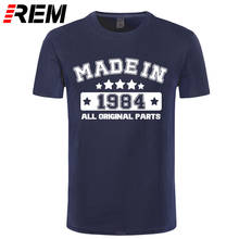 REM tee Fashion Made In 1984 T Shirts Men Cotton Funny O Neck Birthday Gift T-shirt Tops Tee Cool Mans Tshirt 2024 - buy cheap