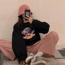 Sudadera holgada con letras de dibujos animados para mujer, suéter Harajuku japonés Ulzzang, ropa coreana Vintage para mujer 2024 - compra barato