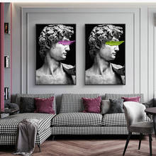 Pintura sobre lienzo de escultura de David para decoración del hogar, póster moderno de cubierta facial e impresiones, cuadro de Arte de pared para sala de estar 2024 - compra barato