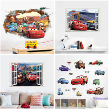 Disney cars lightning McQueen 13 стильных 3D наклеек на стену, для детей, для мальчиков, для комнаты, настенная наклейка, художественные самодельные постеры, домашний декор 2024 - купить недорого