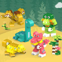 Dinosaurs Blocks Toys For Kids 2 To 4 Years Old Diy Building Blocks For Children Child Toy Educational Bricks Boys Birthday Gift 2024 - buy cheap