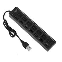 Novo portátil led indicador de luz 7 portas usb 2.0 adaptador carga hub com interruptor 2024 - compre barato