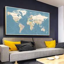 Mapa del mundo minimalista y moderno, lienzo decorativo, carteles e impresiones artísticos para pared, sala de estar, oficina, pintura para decoración del hogar 2024 - compra barato