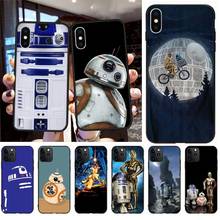 Чехол для телефона CUTEWANAN R2D2 Moon, чехол для iPhone 11 pro XS MAX 8 7 6 6S Plus X 5S SE 2020 XR 2024 - купить недорого