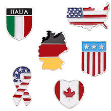 Fashion National Emblem Map Brooch for Man Women Canada United States Italy Germany Map Enamel Lapel Pins and Brooches Jewellery 2024 - buy cheap