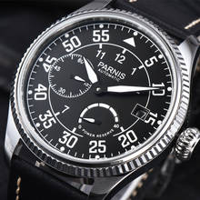 Parnis relógio masculino de couro, relógio com pulseira de couro mecânico automático, à prova d'água, marca de luxo 2024 - compre barato