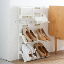 Настенный стеллаж для хранения, мебель для дома, комбинированный складной стеллаж для обуви, простой шкаф для обуви, шкаф для обуви 2024 - купить недорого