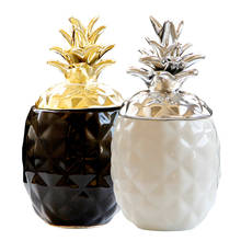 Nordic ouro prata cerâmica abacaxi jóias frasco garrafas ornamentos ins mobiliário decoração tanque de armazenamento presentes 2024 - compre barato