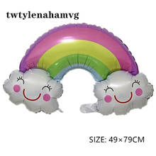 Globos de nubes con sonrisa de arco iris grande para niños, globo de fiesta de cumpleaños, juguete de sol, flor de abeja, decoración de aniversario 2024 - compra barato