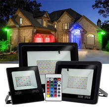 RGB LED Floodlight Outdoor Reflector IP65 Waterproof Garden Landscape Lighting  Flood Light Colour AC220V 50W 100W Garden Lights 2024 - buy cheap