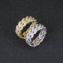 Anillos de latón con forma cubana para hombre y mujer, Micro pavé, anillo de circón, regalo de joyería R016 2024 - compra barato