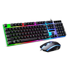 Wired Gaming Keyboard Mouse Set 104 Keys Wired USB Keyboard Mouse With RGB Backlit​ 1600dpi Adjustable Rainbow Color Backlight 2024 - buy cheap