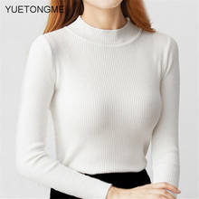 Autumn Winter semi-turtle neck Pullovers Sweaters Primer shirt long sleeve Short Korean Slim-fit tight sweater SW095 2024 - buy cheap
