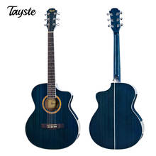 Tayste-Guitarra acústica de 40 pulgadas, instrumento de cuerda de caoba de 6 cuerdas, alta calidad, color negro y azul, TS430-BK 2024 - compra barato