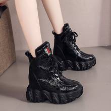 Autumn Chunky Boots 2022 New Women's Round Toe Thick Bottom Winter Boots Ankle Boots Black Platform Short Boots Woman 9cm Heels 2024 - buy cheap