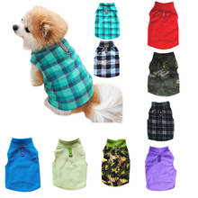 Colete de lã para cachorro, roupa macia xadrez de lã para cachorro, traje de treino, outono e inverno, jaqueta de animal de estimação 2024 - compre barato