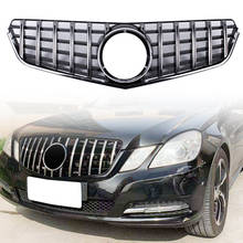 Grade dianteira prateada estilo gt para mercedes benz, e-class w207, c207, e200, e250, e350, e550, 2010, 2011, 2012 e 2013 com emblema 2024 - compre barato