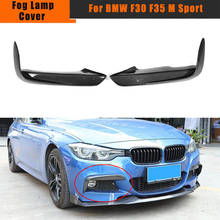 F31 Front Fog Lamp Fins Splitters Trim Canards Fins Cover For BMW 3 Series F30 M Sport 320i 325i 328i 2012-2018 Carbon Fiber 2024 - buy cheap