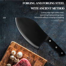 Cutelo de açougueiro de 8 ", faca de aço inoxidável preto, marrom, cortador de osso de tang completo, ferramenta de corte de osso de galinha 2024 - compre barato