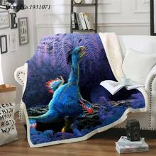 Dinosaur Jurassic 3D Printed Fleece Blanket for Beds Thick Quilt Fashion Bedspread Sherpa Throw Blanket Adults Kids 08 2024 - buy cheap