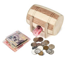 2020 new Wooden Piggy Bank Safe Money Box Savings Wine Barrel Wood Carving Handmade Wooden Money Save Storage Box Piggy Bank 2024 - buy cheap