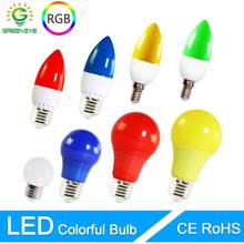 Светодиодная лампа E27 E14 3 Вт 5 Вт 7 Вт RGB светодиодный ная лампа A60 A50 G45 C35 Светодиодная свеча цветной SMD 2835 AC 220V 240V Flash Light Globe Bulb 2024 - купить недорого