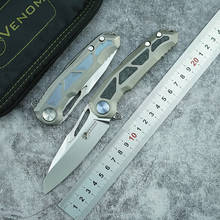 Kevin John VENOM Nightmare Folding Knife M390 Blade Titanium Alloy + Carbon Fiber Handle Outdoor Camping Fruit Knife EDC Tool 2024 - buy cheap