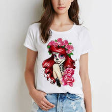 Camiseta punk unissex para verão, camiseta gráfica para mulheres, manga curta, estampada com caveira, vintage, casual 2024 - compre barato