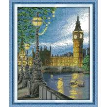 London Clock Tower Printing Pattern Cross Stitch Kit Pattern Traditional Embroidery 11CT14CT Needlework Home Decoration Painting 2024 - buy cheap