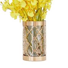 Nordic Modern Gold Metal Vase Flower Windproof Tealight Candle Holders Wedding Centerpieces for Tables Home Decoration Gift F546 2024 - buy cheap