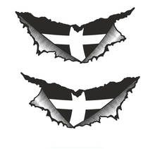 Interesting Large Pair Triangular Ripped Torn Metal Cornwall Cornish County Flag Vinyl Car Sticker Motorcycle Decal 2024 - buy cheap