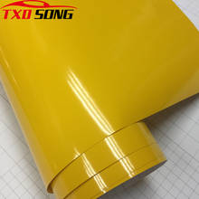 10/20/30/40/50x152cm Glossy Yellow Vinyl Wrap Film Vehicle Wrapping Film Bubble Free Car Decal Bike Phone Console Skin 2024 - buy cheap