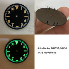 28.5mm Watch Dial for NH35A/NH36 4R36 Movement w/ Green Luminous 2024 - buy cheap