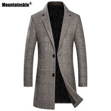 Mountainskin-Chaqueta de lana a cuadros para hombre, abrigo largo y grueso, informal, cálido, a prueba de viento, con solapa, talla europea, MT005 2024 - compra barato