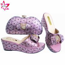 Zapatos de Estilo Dulce Nigeriano para mujer, zapatos y Bolsa, Color cebolla, Sexy, para fiesta, novedad 2024 - compra barato