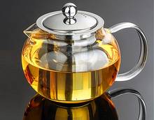 Tetera de vidrio resistente al calor para té, tetera con Infusor de acero inoxidable JN 350, 500ml, 1200ml, 1032 ml, 1 unidad 2024 - compra barato