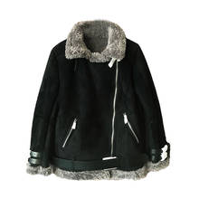 Женская куртка из овечьей шерсти, свободная утепленная мотоциклетная куртка, Осень-зима 2020 2024 - купить недорого