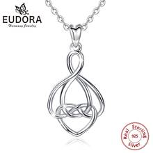 Eudora 925 Sterling Silver Geometrical line Pendant Necklace Irish Celtic Knot Necklace with box simple jewelry For Women D198 2024 - buy cheap
