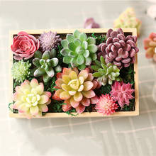 18pcs Mini Fake Artificial Succulent Flocking Plants Unpotted Succulents Plant Lotus Landscape Decorative Garden Arrange Decor 2024 - купить недорого