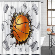 Basketball Wall Crack Shower Curtain Polyester Fabric Bathroom Home Decor Waterproof Shower Curtains with Hooks 2024 - buy cheap