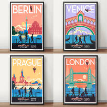 City Scenery London Venice Wall Art Canvas Painting Berlin Nordic Poster Prague Wall Pictures For Living Room Home Unframed 2024 - buy cheap